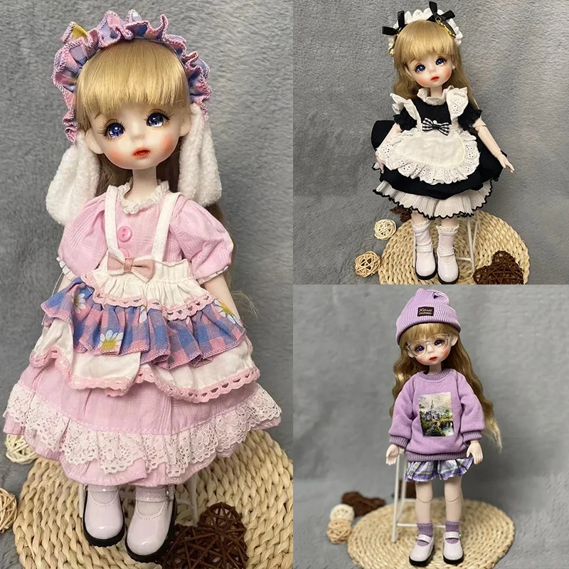 

Handmade DIY 30cm Princess Doll 1/6 BJD Doll Open Head with 3 Pairs of Eyes Children's Girl Doll Toy Birthday Christmas Gift