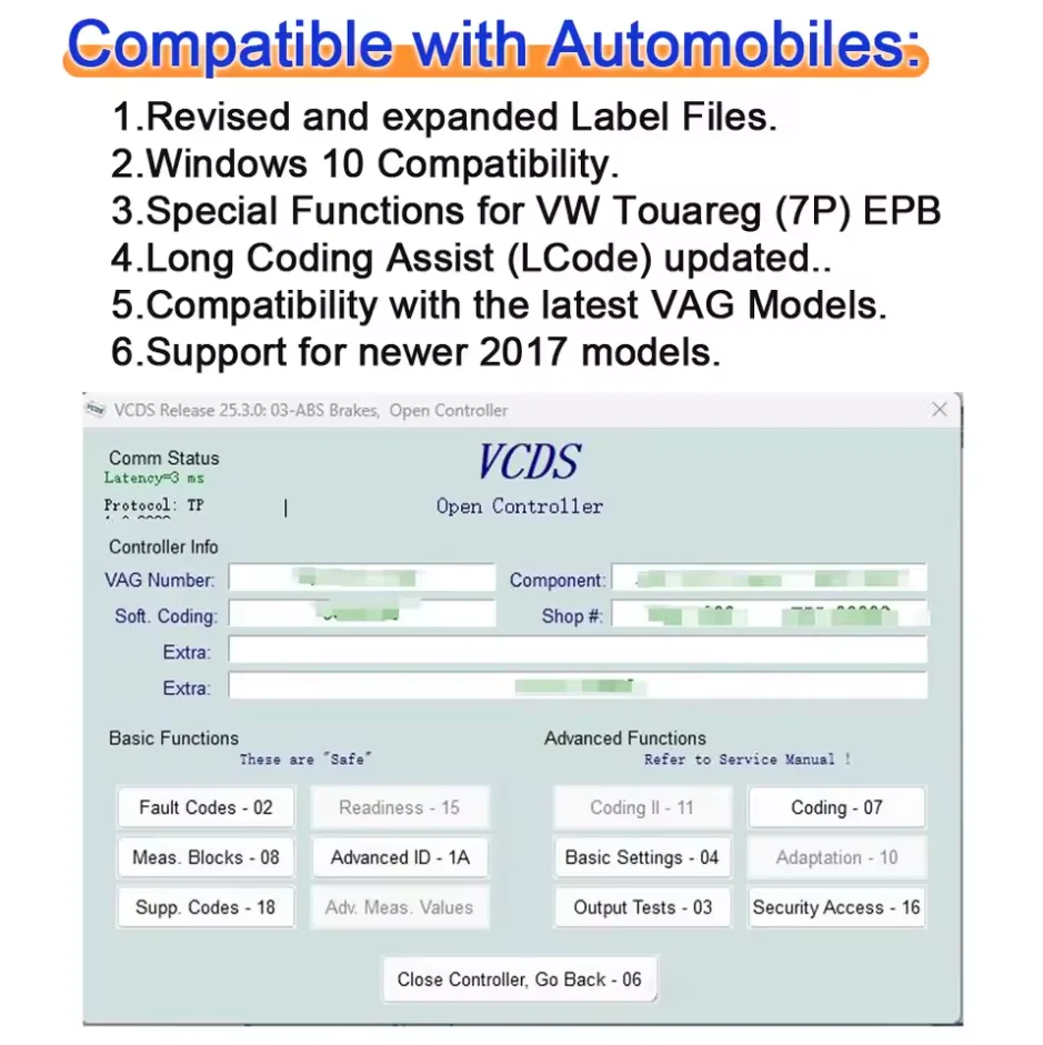 2026 VCDS VAGCOM Interface FOR VW For AUDI Skoda Seat HEX V2 VCDS VAG COM Update 26.3 Multi-Language Car OBDII Diagnostic Tool