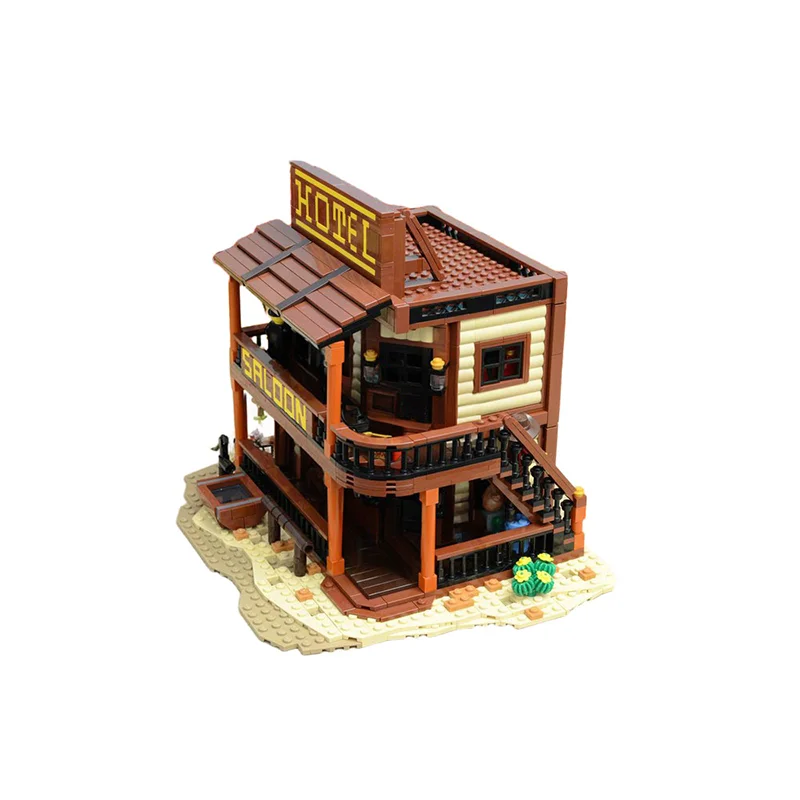 1991pcs MOC Old West Saloon Hotel Westerned Model Building blocks Assemble toy DIY Christmas gift creative Education Brick Kids