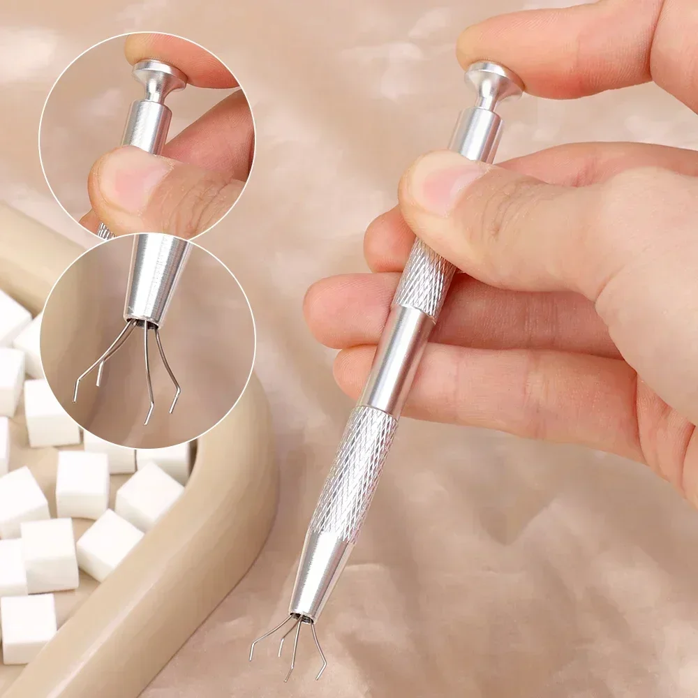 Mini 4 Claws Square Nail Art Sponge Nail Sponge Metal Grabber Set Multipurpose Blush Gradient Sponges Beauty Manicure Tools