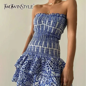 Haftowana seksowna sukienka dla kobiet bez ramiączek z wysokim stanem bez rękawów z wycięciami wyszczuplająca linia sukienki kobiece modne