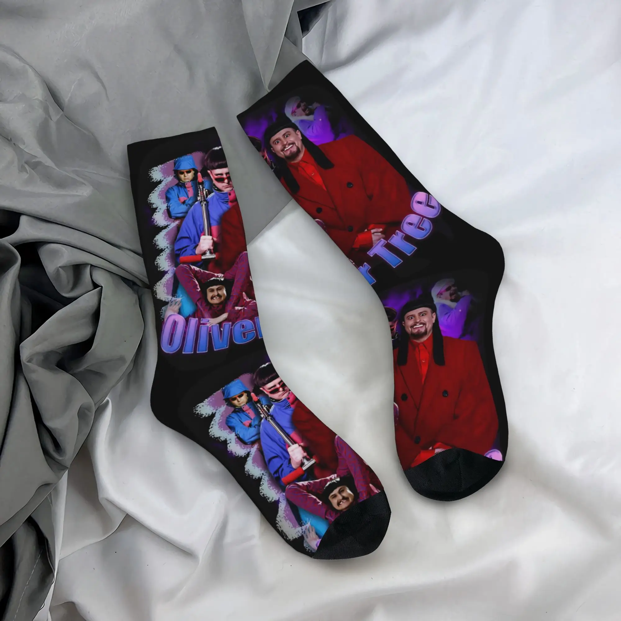 Autumn Winter Crazy Design Men's Women's Oliver Tree American Rapper Socks  Breathable Crew Socks