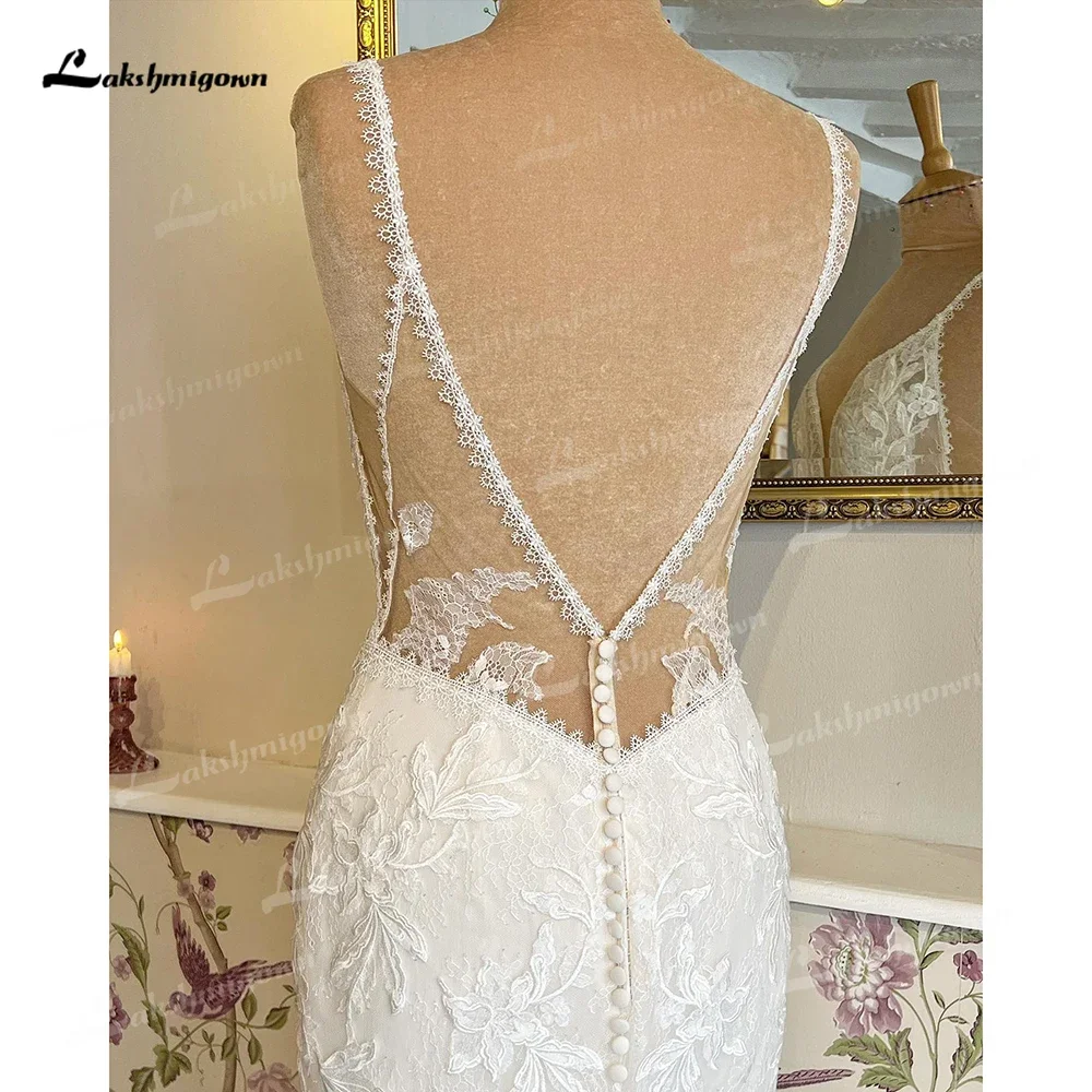 Exquisite Sexy V-neck Spaghetti Straps Lace Appliques Mermaid Wedding Dress 2025 For Women Boho Bridal Gowns Sweep Vestidos De