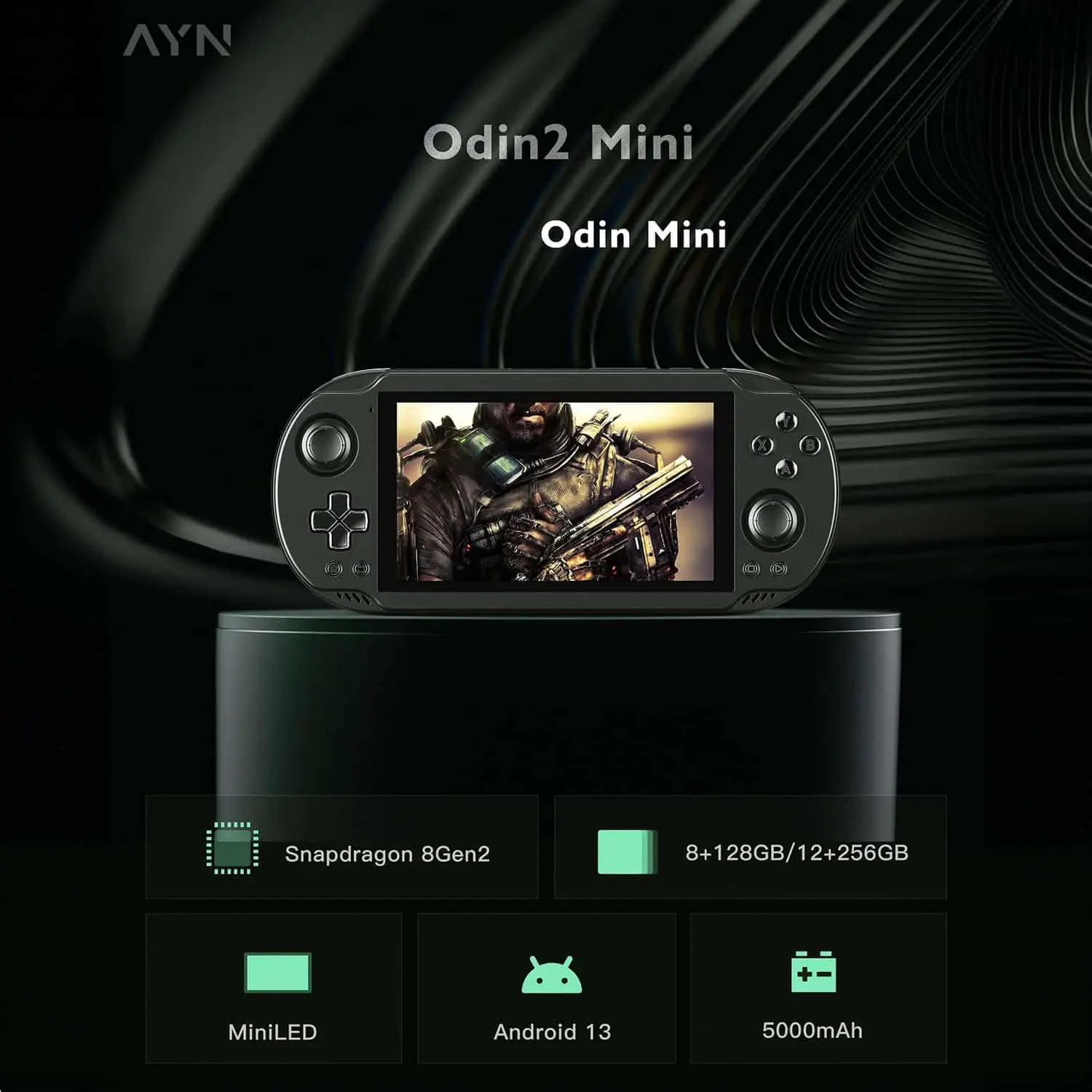 AYN Odin 2 Mini Android Gaming Handheld with Snapdragon 8 Gen 2 CPU, Adreno 740 GPU,5 Inch 1080p 60Hz Mini LED, Wi-Fi 7, BT 5.3,