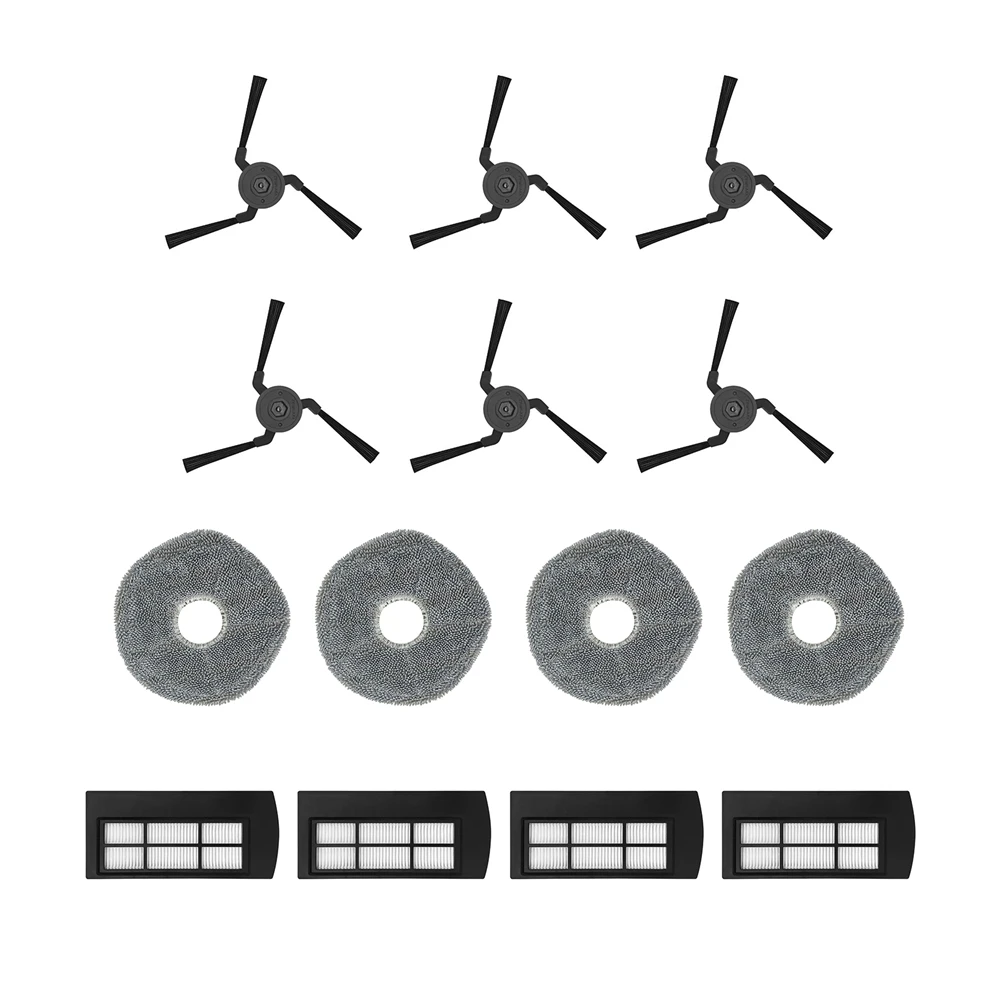 4x Mop Cloths+4x Hepa Filter+6x Side Brush for EUFY X9 SERIES Sweeping Robot Vacuum Cleaning Accessories