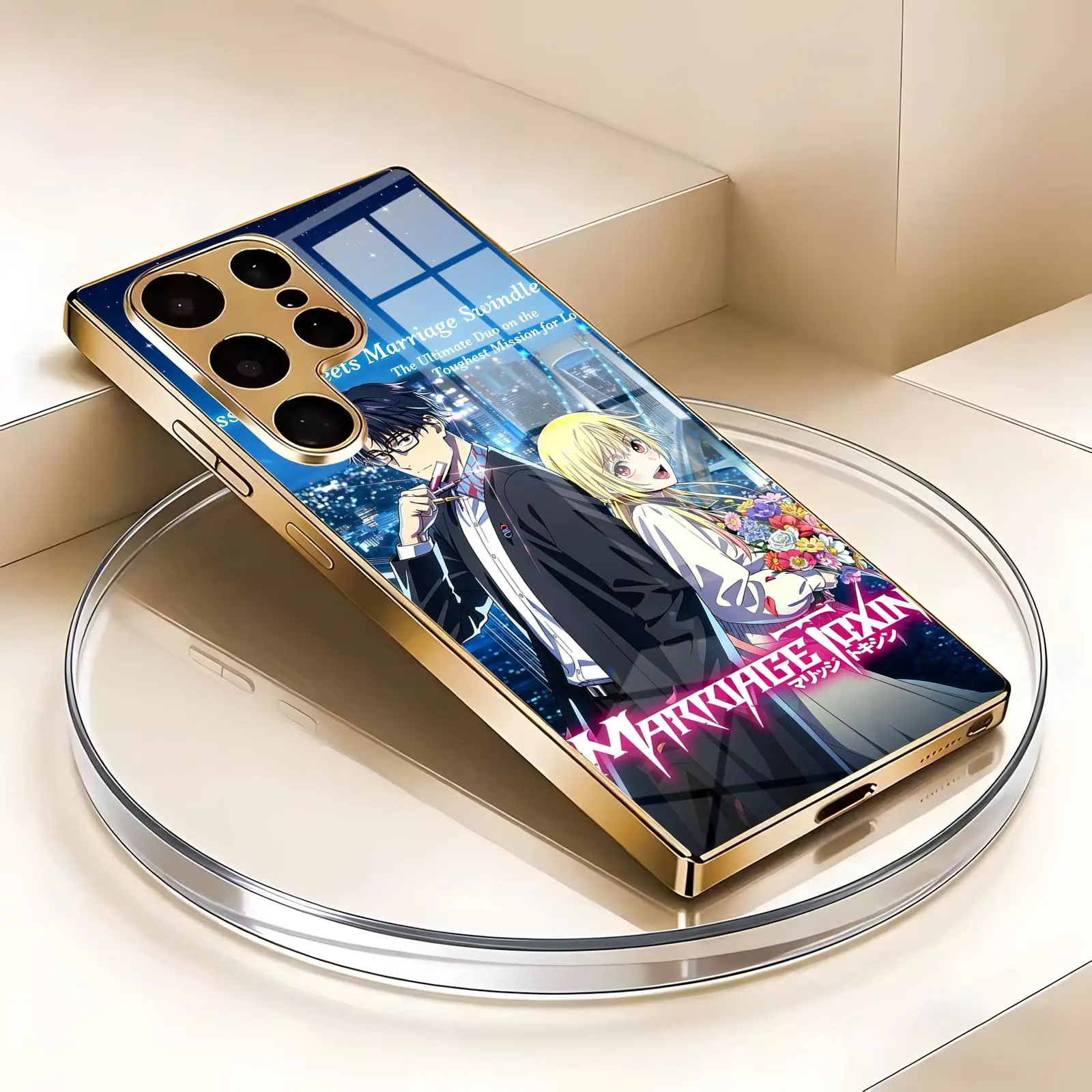 MARRIAGETOXIN  Phone Case For Samsung S26 S25 S24 S23 S22 S21 Plus Ultra Note20 Electroplated glass Phone Case