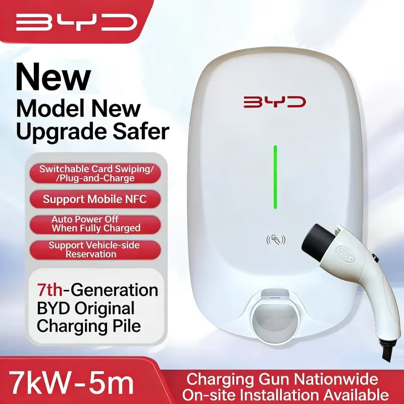 7KW Wall‑Mounted AC EV Charging Station GB/T Standard Home Wallbox Electric Vehicle Charger Compatible For BYD EV Car