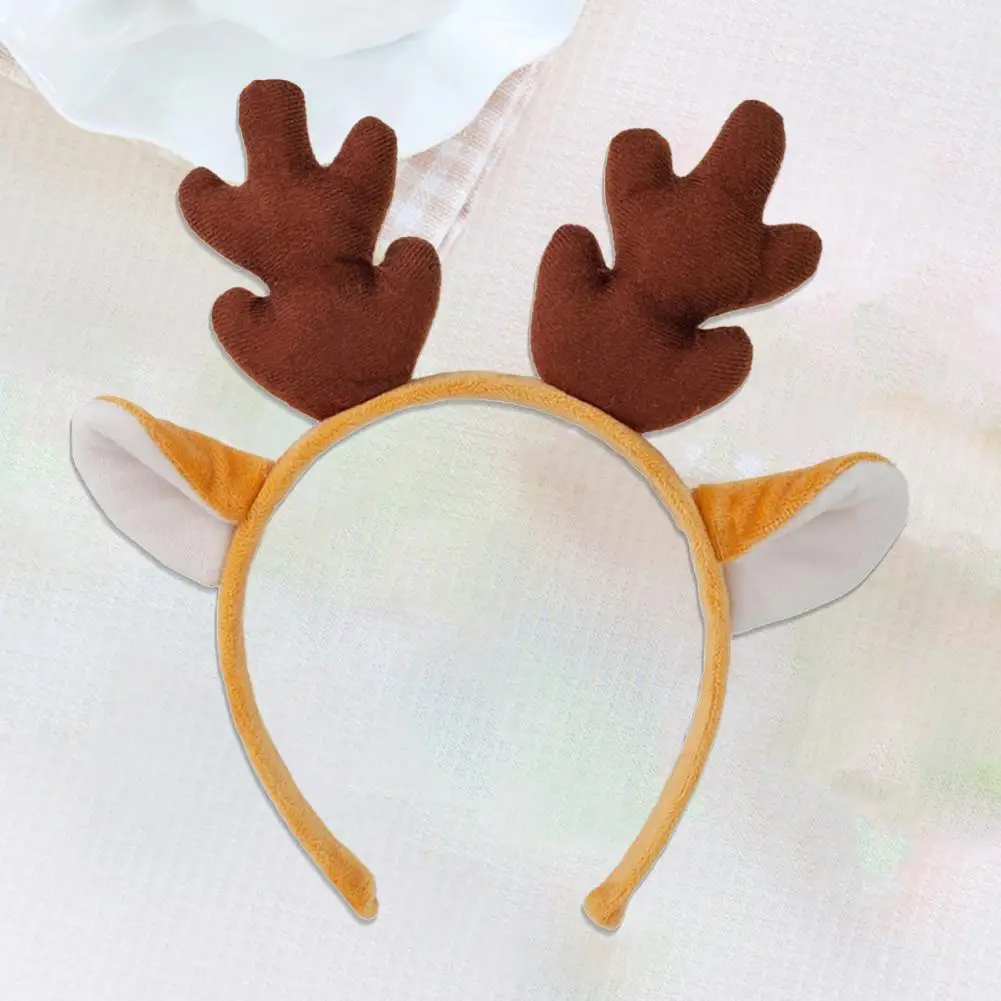 Rentier-Kopfschmuck, festliches Rentier-Stirnband für Weihnachtsfeier-Dekorationen, Plüsch-Geweih-Haarband für Kinder, Urlaubskostüm