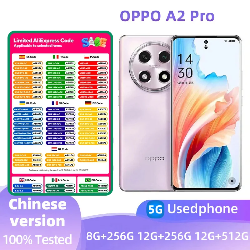 OPPO A2 Pro 5G 6.7inches Screen Rom 256GB used phone