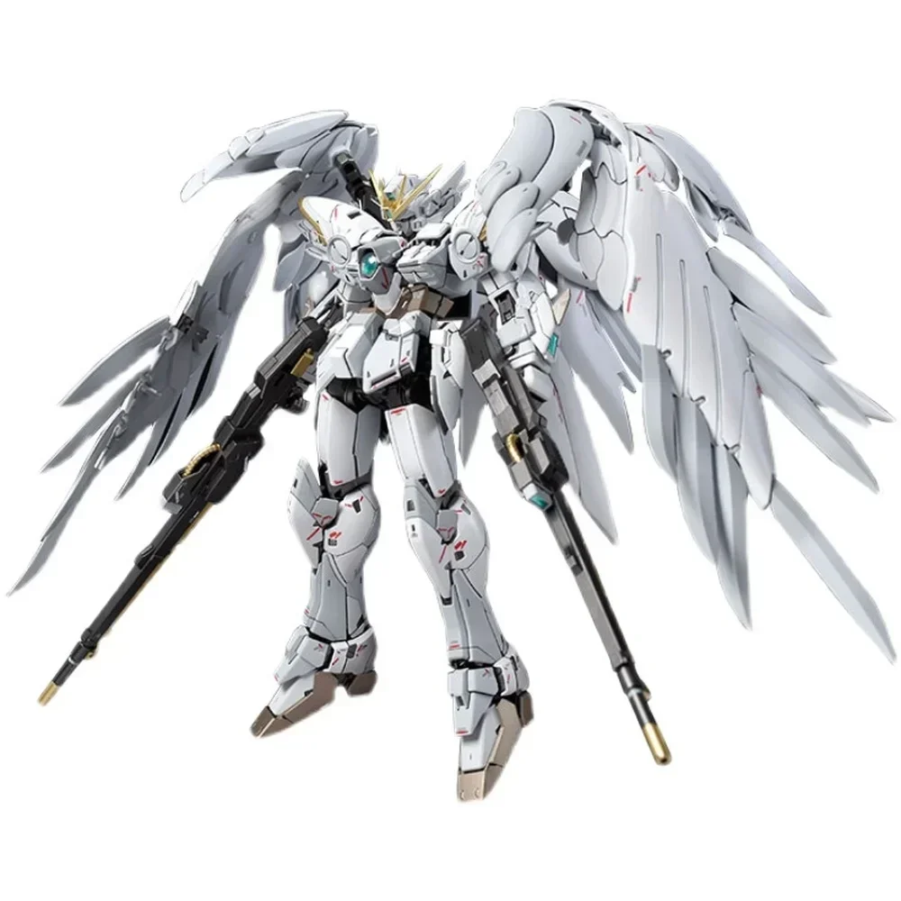 Original Bandai Gundam Anime Figure MG 1/100 Wing Gundam Zero Ver. KA PB Limit Style Robot Assembly Model Toys for Children