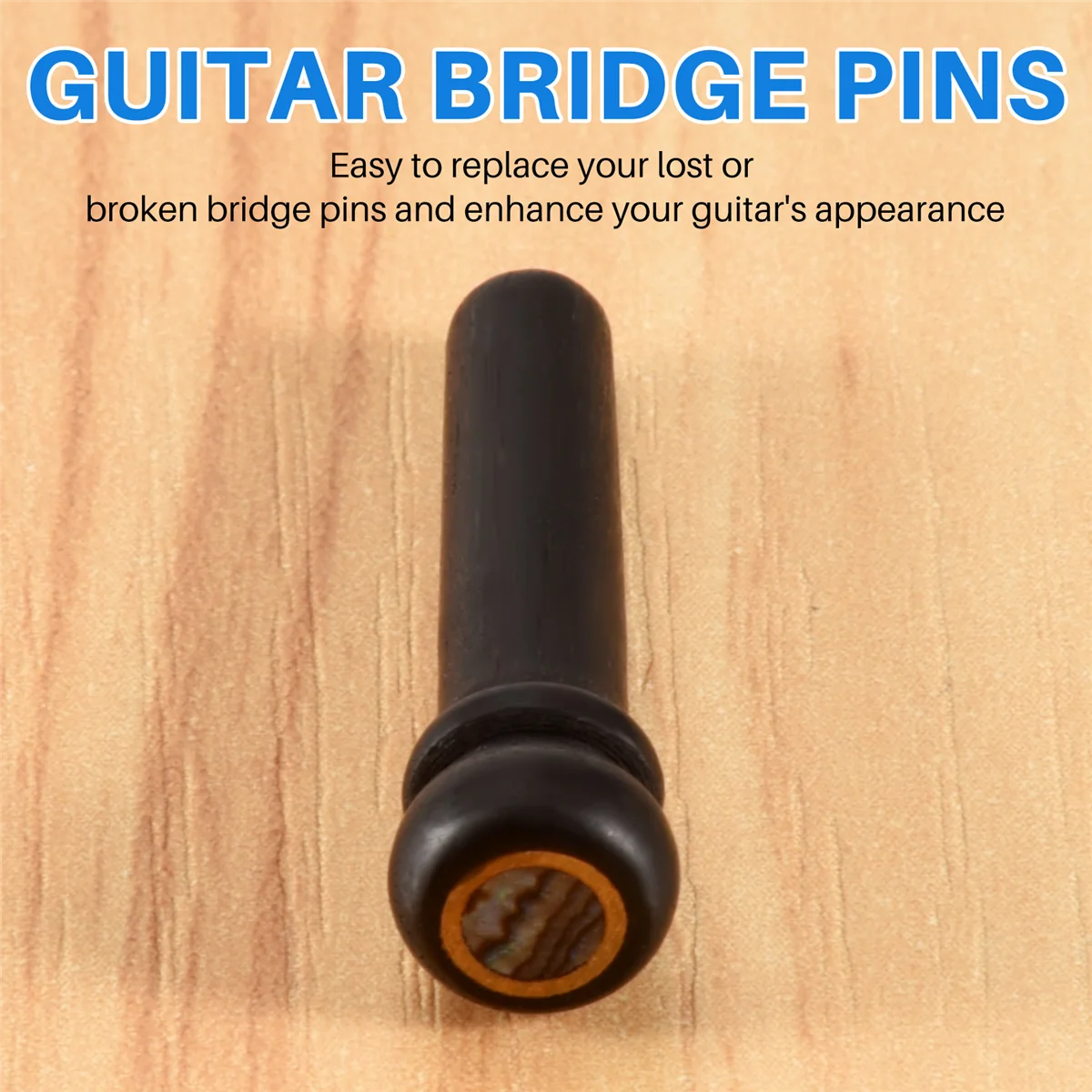 6Pcs Black Ebony Shell Guitar Bridge Bone Pins Set with Green Abalone Dot For Acoustic Guitar Accessories HOT