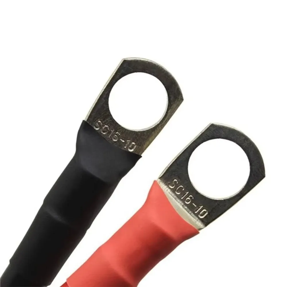 2pcs Waterproof Battery Inverter Cable 50cm Length 35mm²/2 Starter Cable Set Flexible Stranded Wire 2AWG Gauge Car Battery Cable