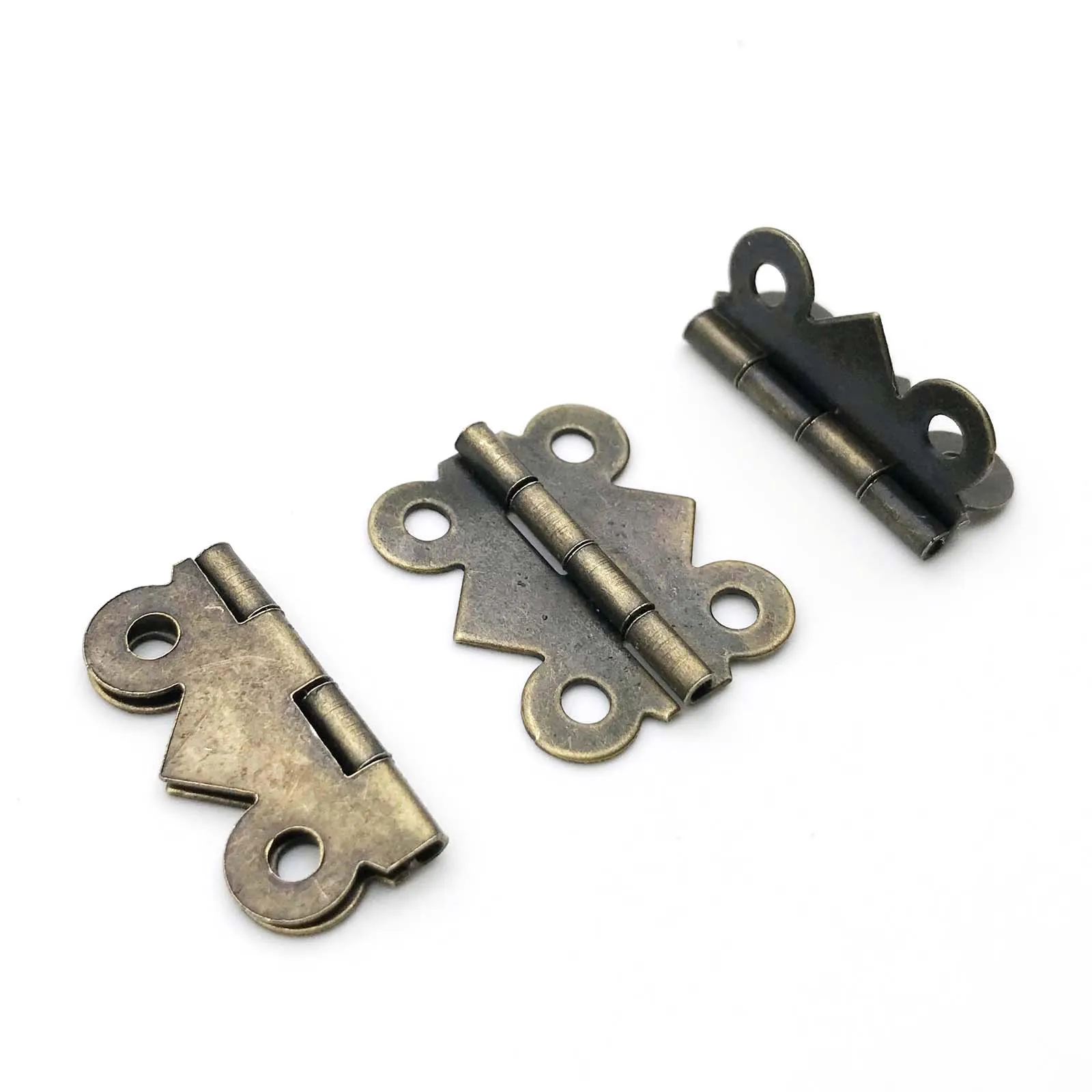 HZYUEGOU 12 Stück Antike Messing Goldene Schmetterlingsform Schmuckkästchen Geschenk Holz-Spieluhr Weinkasten Puppenhaus Schranktür Scharnier – Detail 3