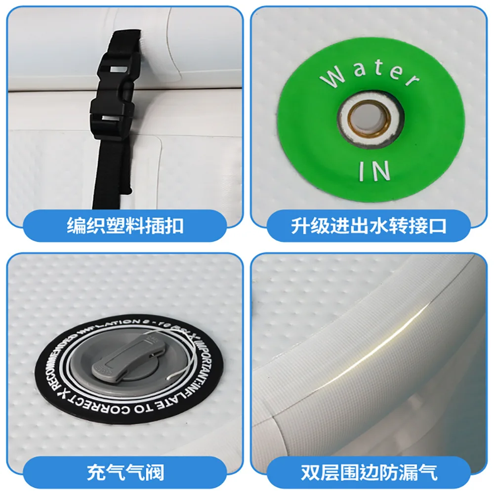 Folding Inflatable Bathtub Adult Bath Bucket Portable Ice Bath Tub with Bubble Function Home SPA Shower Tub