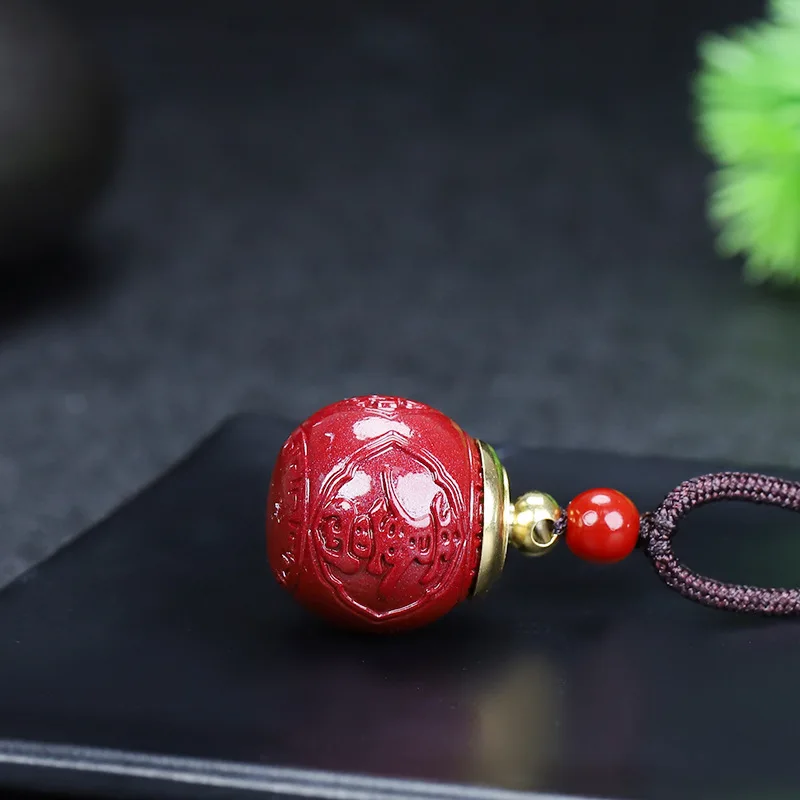 

Cinnabar Relic Bottle Purple Golden Sands Hollow Bottle Pendant Ga Wu Pin Necklace
