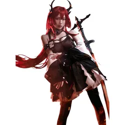 Game Arknights Surtr Cosplay Costume Anime Operator Surtr Guard Cospaly Horns Uniform Dress Wigs Hair Halloween For Women Men