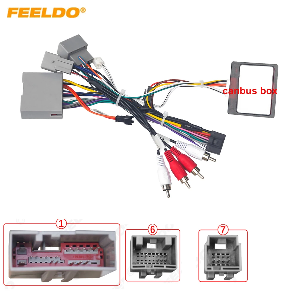 FEELDO Car 16pin Audio Wiring Harness For Chevrolet Blazer Ford Explorer Stereo Installation Wire Adapter