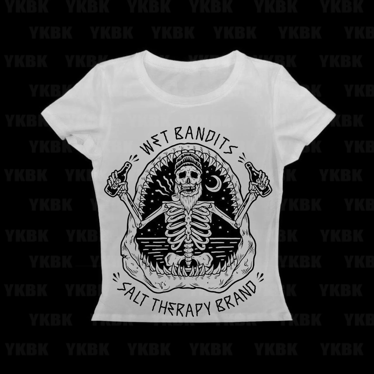 Ghost Knight Graphic Art  Short Sleeve Skull Graphic Gothic Anime Tshirt HipHop Print Tee Classic T-Shirt Women