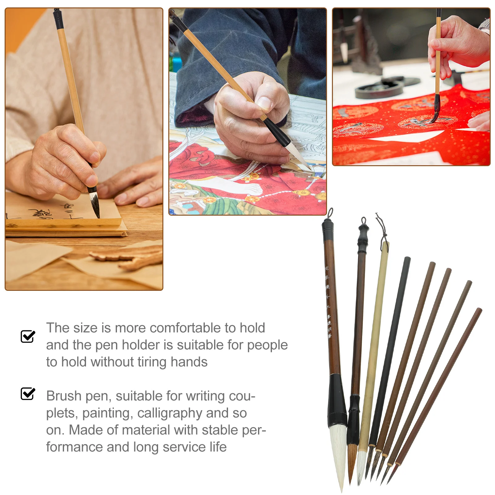 

1Set Traditional Chinese Calligraphy Brush Pen Set for Ink Painting Writing Drawing Art Pens Paint Brush Paint Accessory