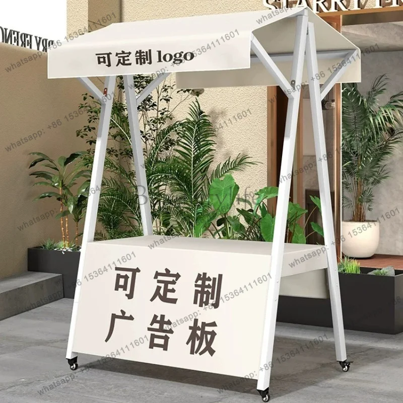 Scenic night market activity rack mobile wrought iron outdoor display rack market stall rack folding