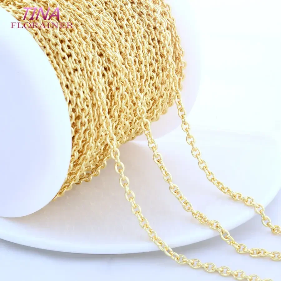 4*5MM 18K Gold Color Plated Stainless Steel Round Chains DIY Jewelry Findings for Necklace Bracelet Jewelry Making Components