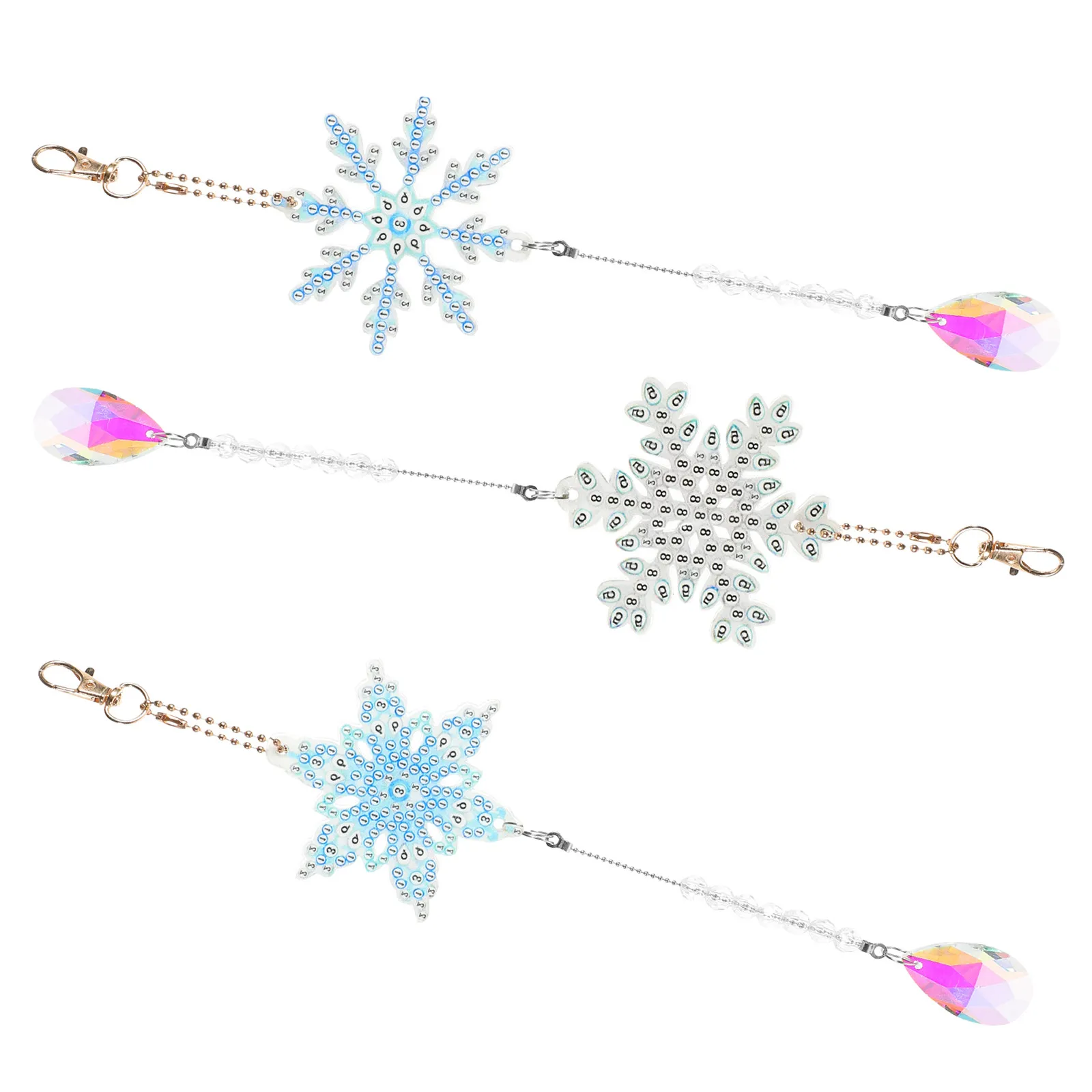3Pcs Diamond Drawing Wind Chime Pendant Set DIY Acrylic Hanging Ornament for Indoor Outdoor Decoration Window Door Wall