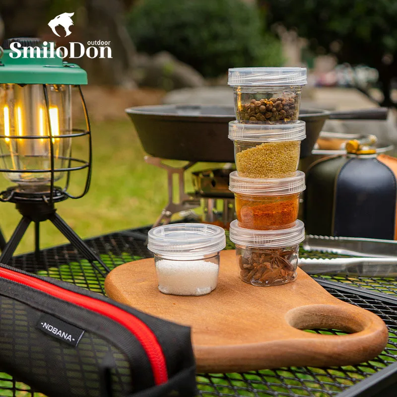 

Outdoor Camping Seasoning Jar Set Portable BBQ Seasoning Box Container Dispensers Picnic Camping Cooking Set Tableware