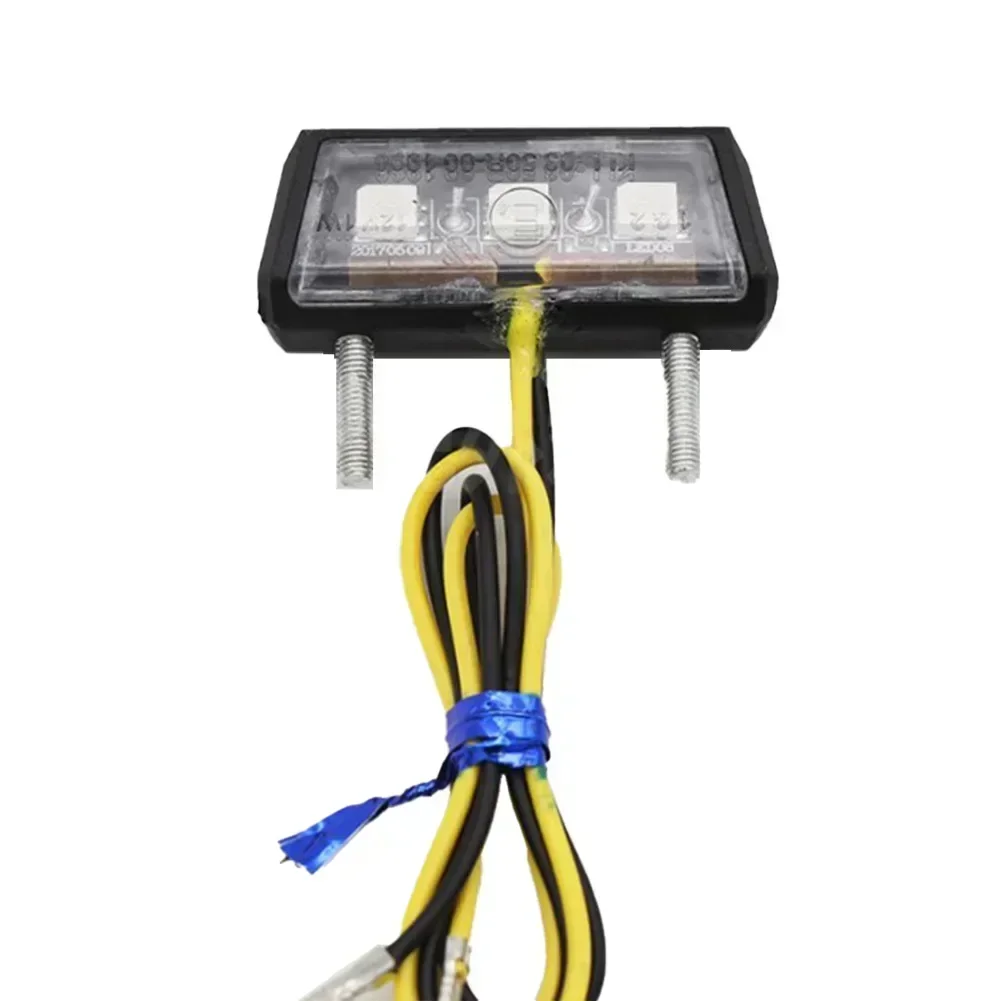 

1pc Motorcycle LED License Plate Light Universal 12V 1W Mini Rear Tail Number Light Plastic White Motorbike Lighting Indicator