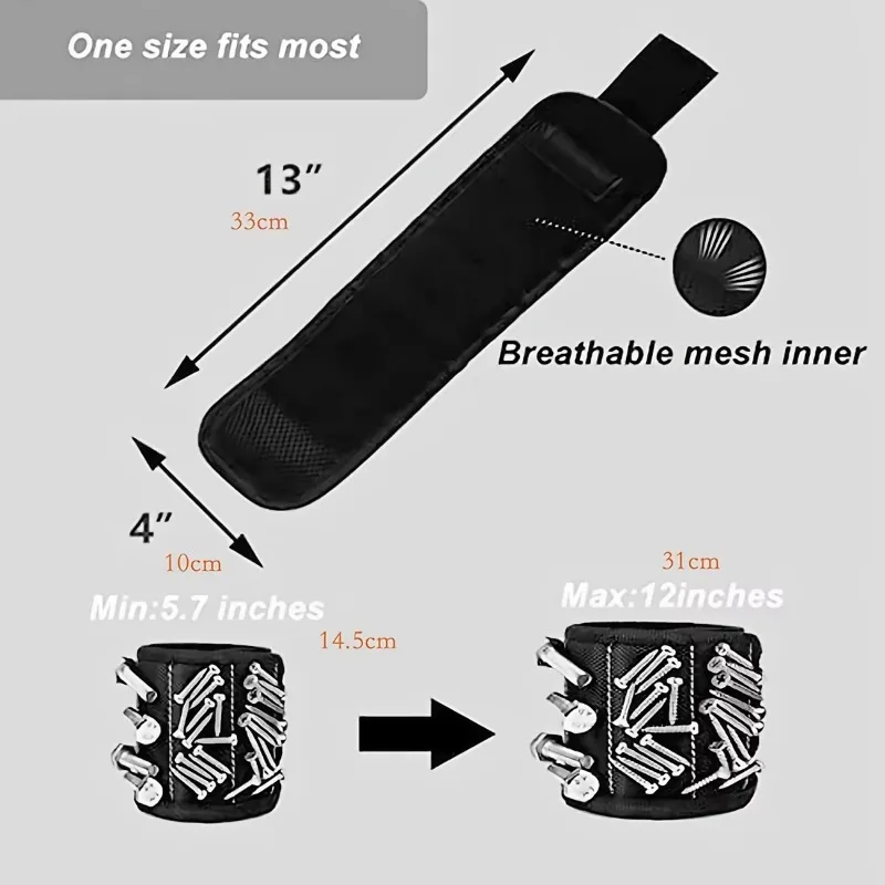 Wrist Tool Holder Belts with Strong Magnets Magnetic Wristband for Holding Screws,Nails,Drilling Bits,Cool Gadgets