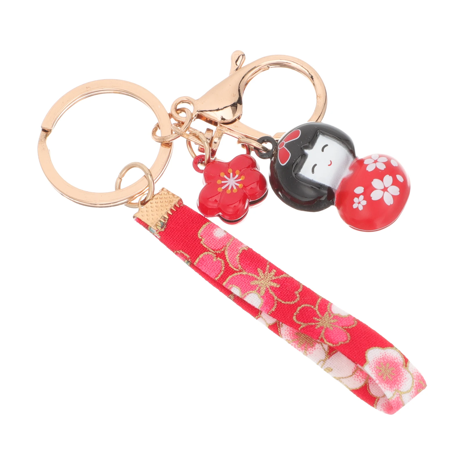 

1 Piece Bell Keychain Red Cartoon Women Bag Charm Pendant Alloy Backpack Hanging Ornament Key Ring Decor