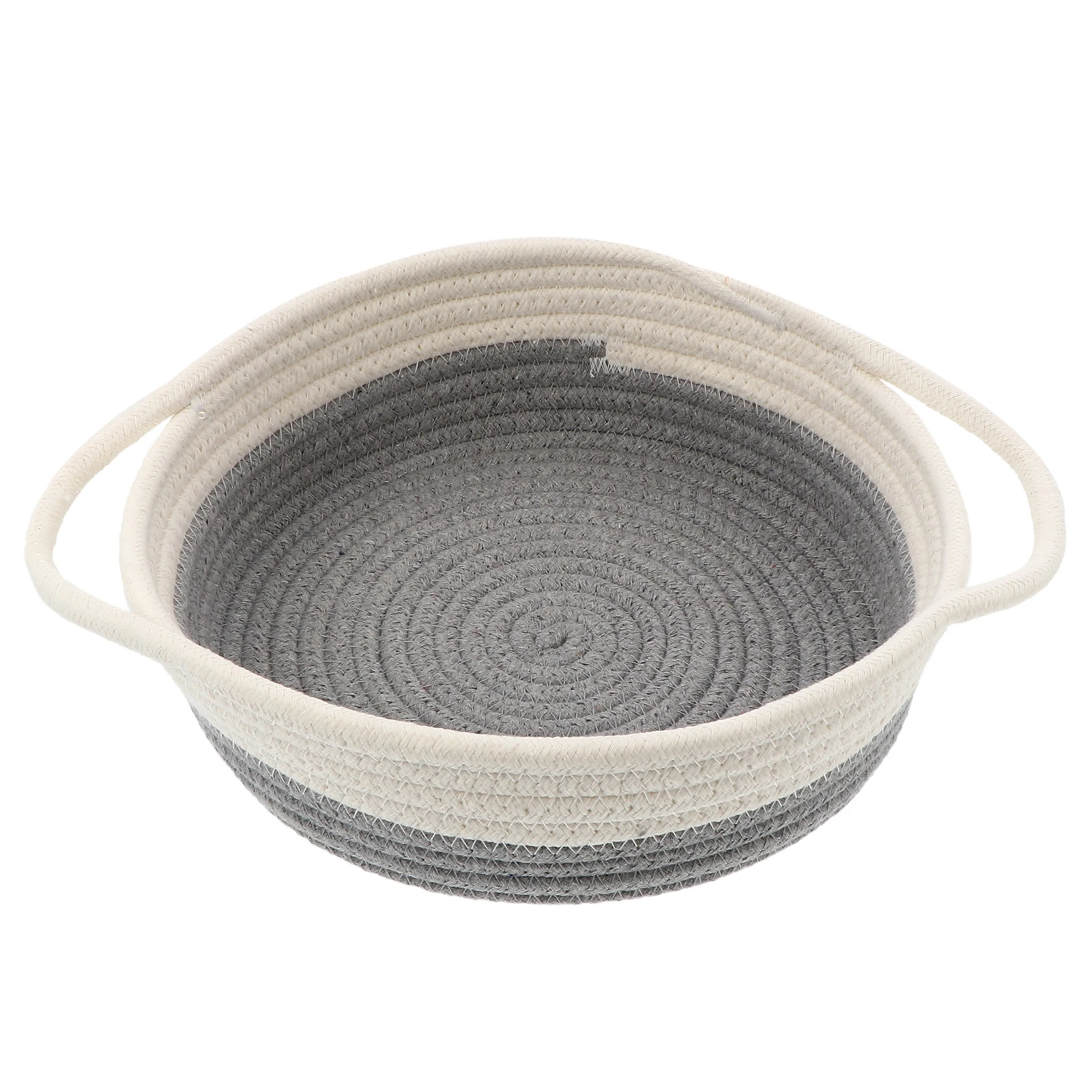 

Storage Basket Woven Cotton Thread Grey Make Up Clothes Container Eco Friendly Practical Stylish