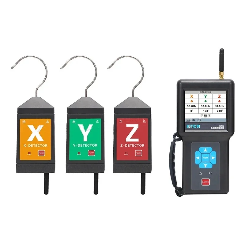 2026 ETCR1050 Portable Wireless High Voltage Phase Sequence Detector AC 10V~500kV LCD Display Machine Testing Measurement