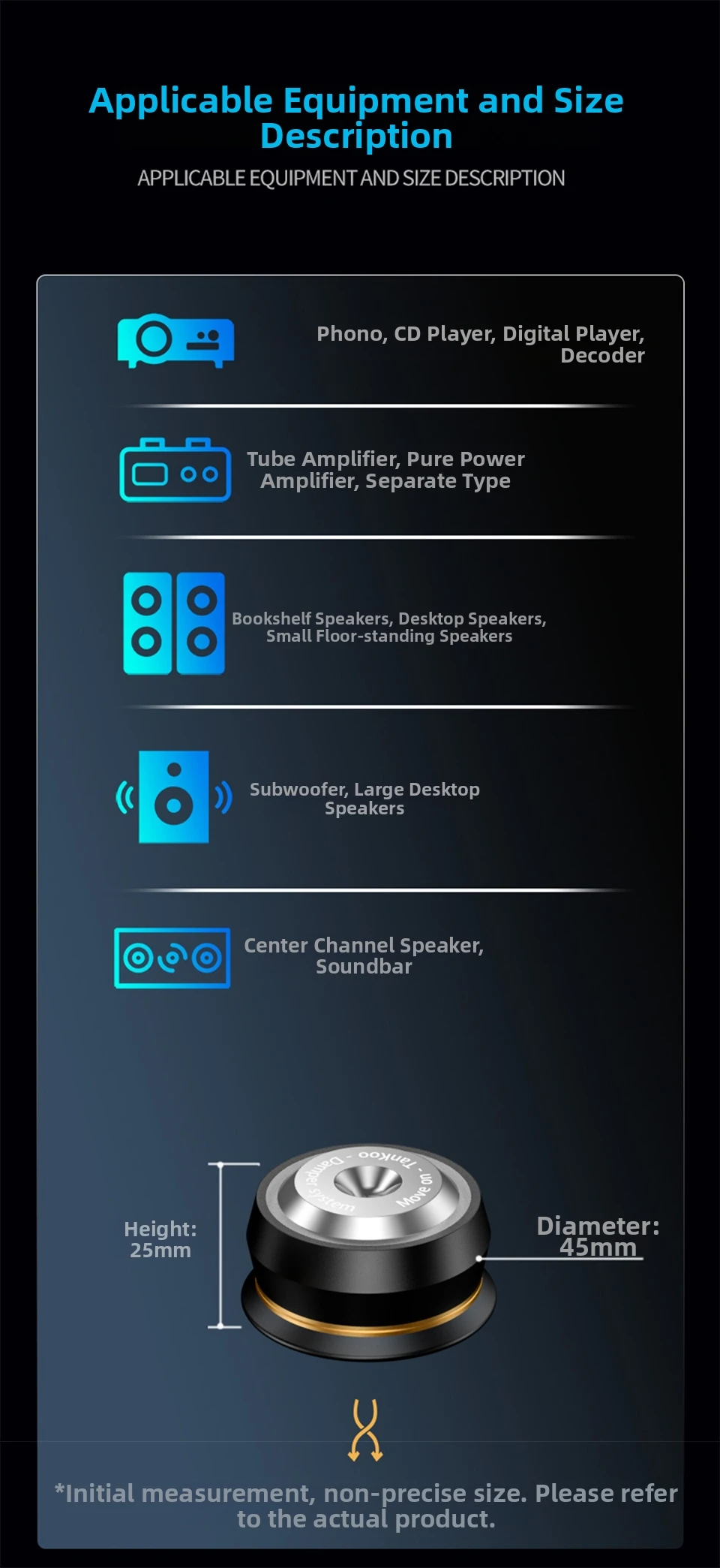 NEUE Siliziumnitrid-Keramikkugel Audio-Isolationsfüße, Stoßdämpfende Lautsprecher- & Subwoofer-Matte für Verstärker, CD, HIFI Basskanonen-Fußpolster – Detail 7