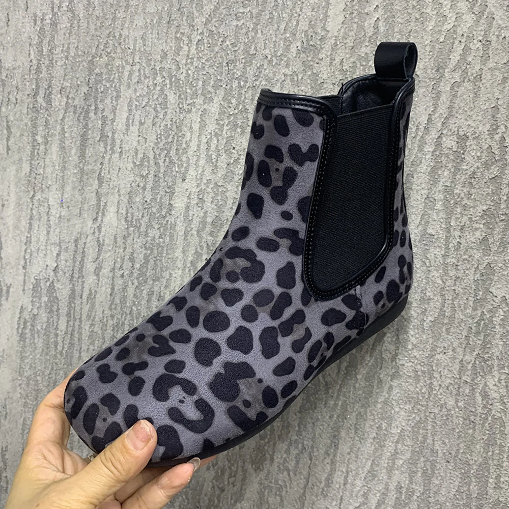 Fashion Leopard Women Boots Plus Size Flat Snow Boots Antislip Ankel Boots Warm Fur Winter Women Shoes Plush Brand Autumn Boots