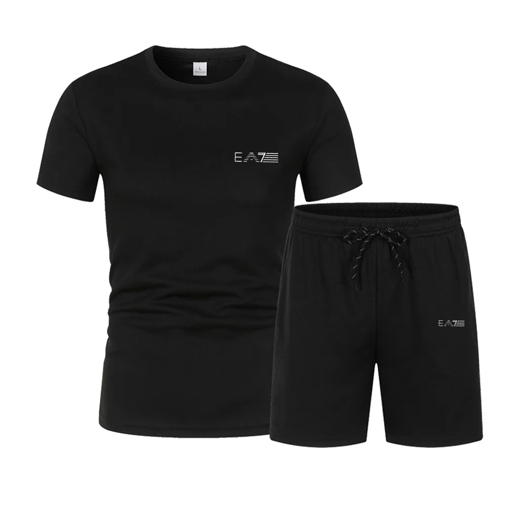 

Oversized Tshirts for Men Clothing Summer T-shirt Man Tracksuit 2 Piece ​o-neck Short Sleeve Shirt Shorts Set Men's Running Suit