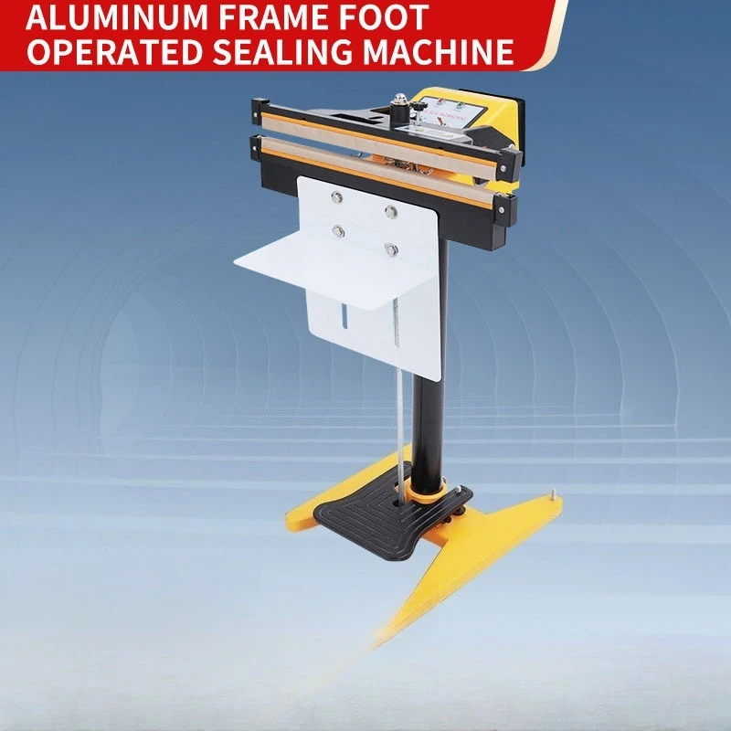 Aluminum frame foot operated sealing machine plastic sealing