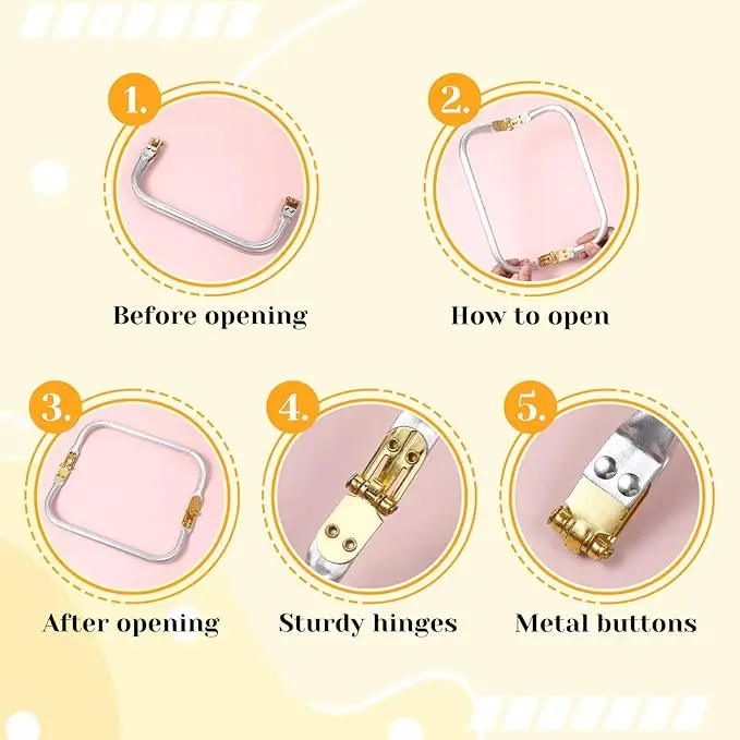 

1Pc Doctor Bag Aluminium Tube Frame Buckle Cloud Purse Rectangle Metal Kiss Clasp Pipe Clamps Hardware Fastener Accessories