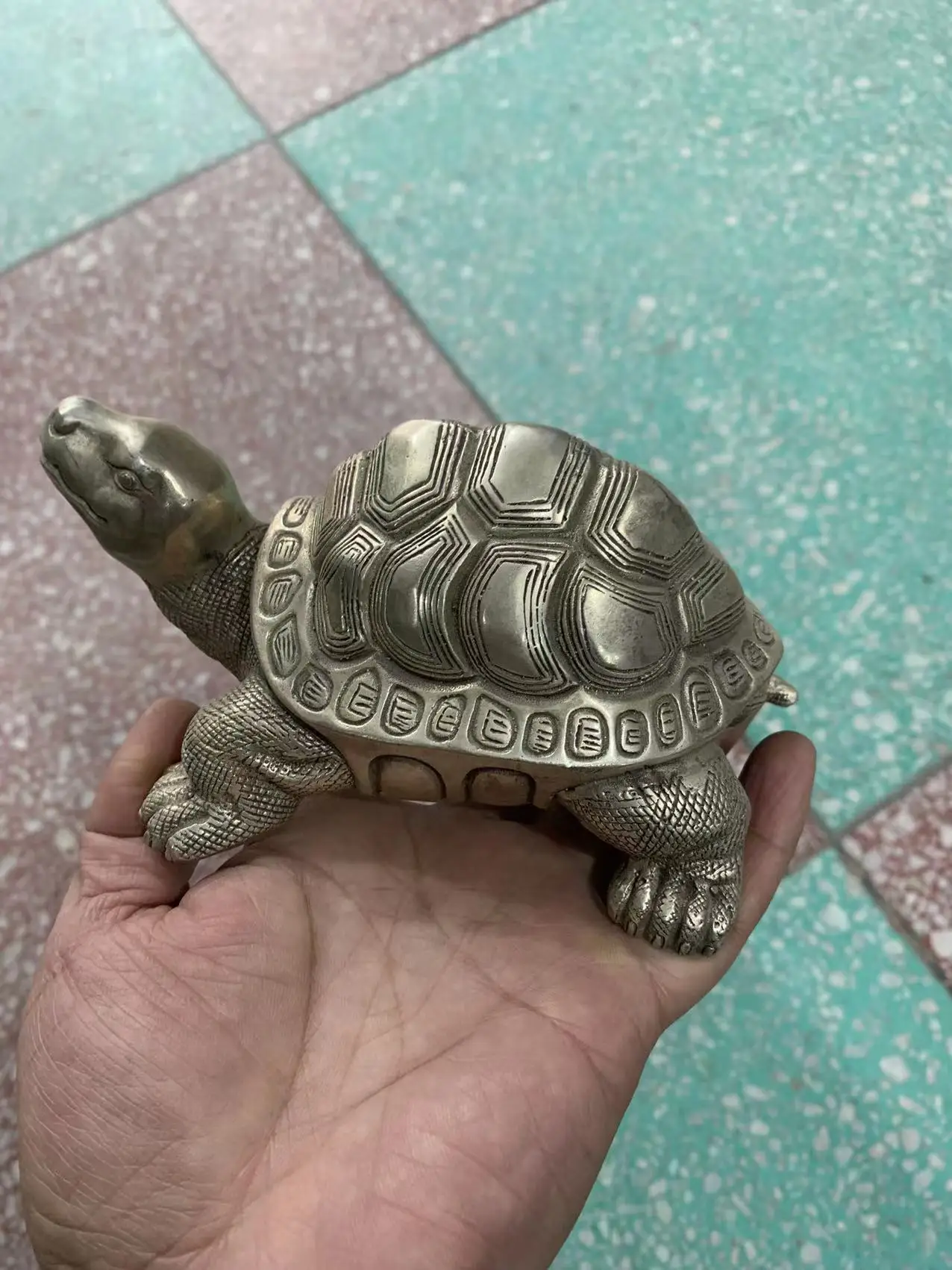 Old Tibetan Tibet hand-made  silver turtles statue ,Free shipping