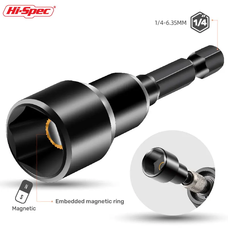Hi-Spec Power Hex magnetyczne gniazdo śrubokręt nasadkowy zestaw wierteł Adapter rozszerzenie udarowe do wiertarek udarowych zestaw gniazd udarowych