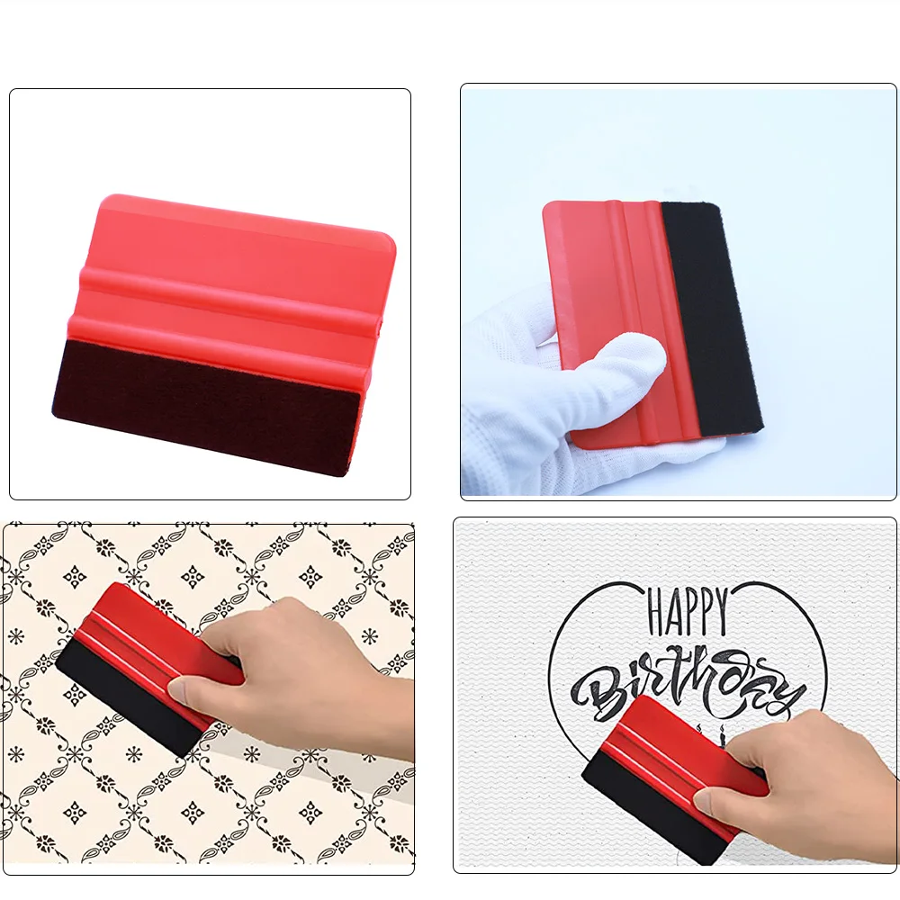 TOFAR 10Pack Vinyl Squeegee with Fabric Felt Buffers Car Wrap Tinting Film Install Tool Window Spatula Decal Stickers Scraper