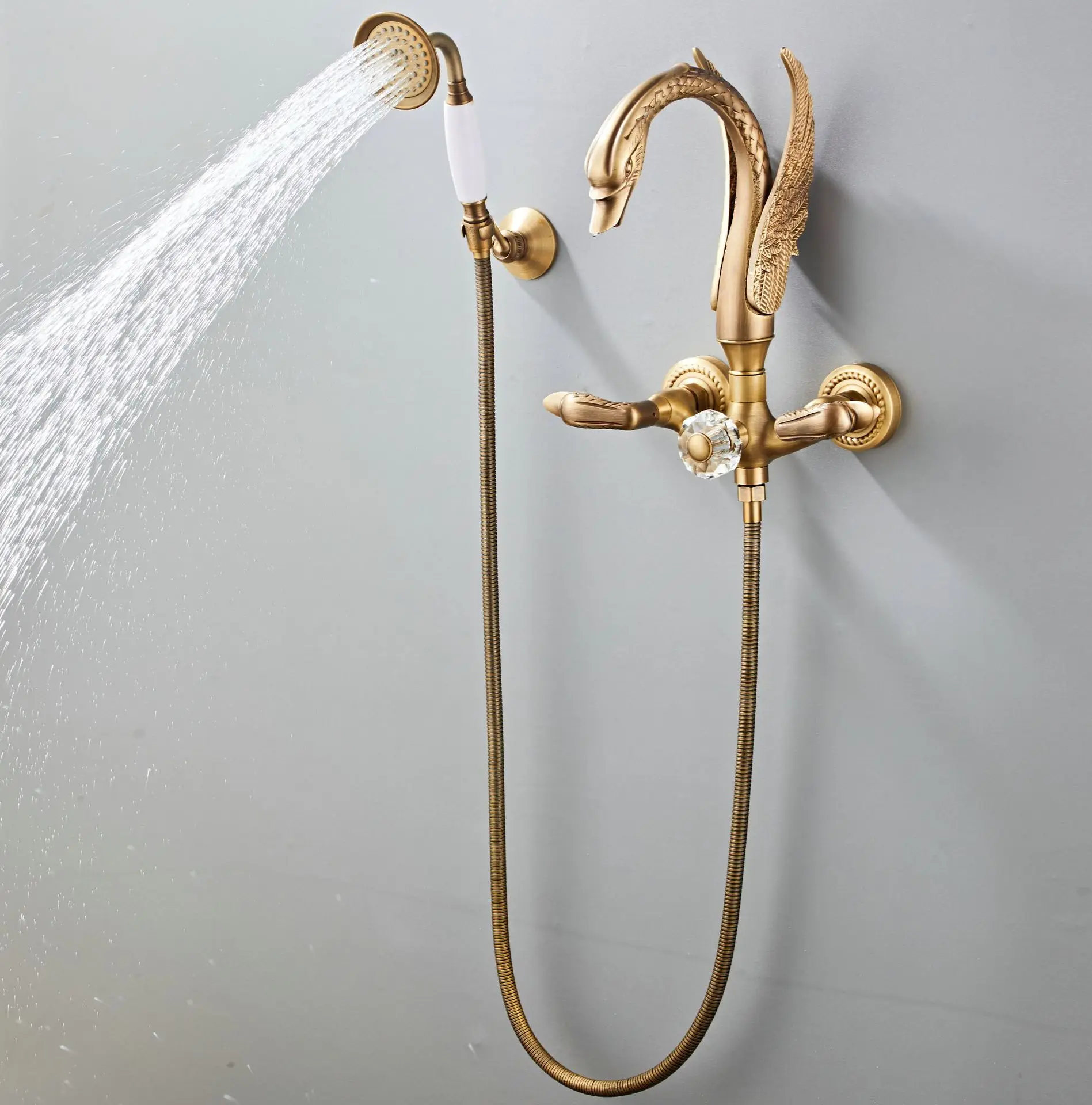 Brass Simple Shower Set Household Rainwater Hoses  Sprinklers Faucet Shower Set XR7899