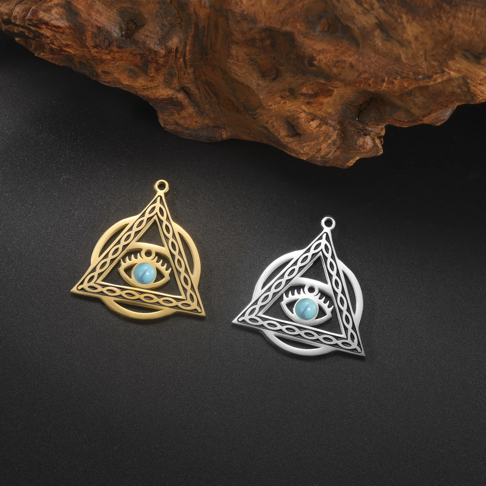 

5PCS Retro pentagram pendant men's Gothic style Eye of God fashion jewelry gift