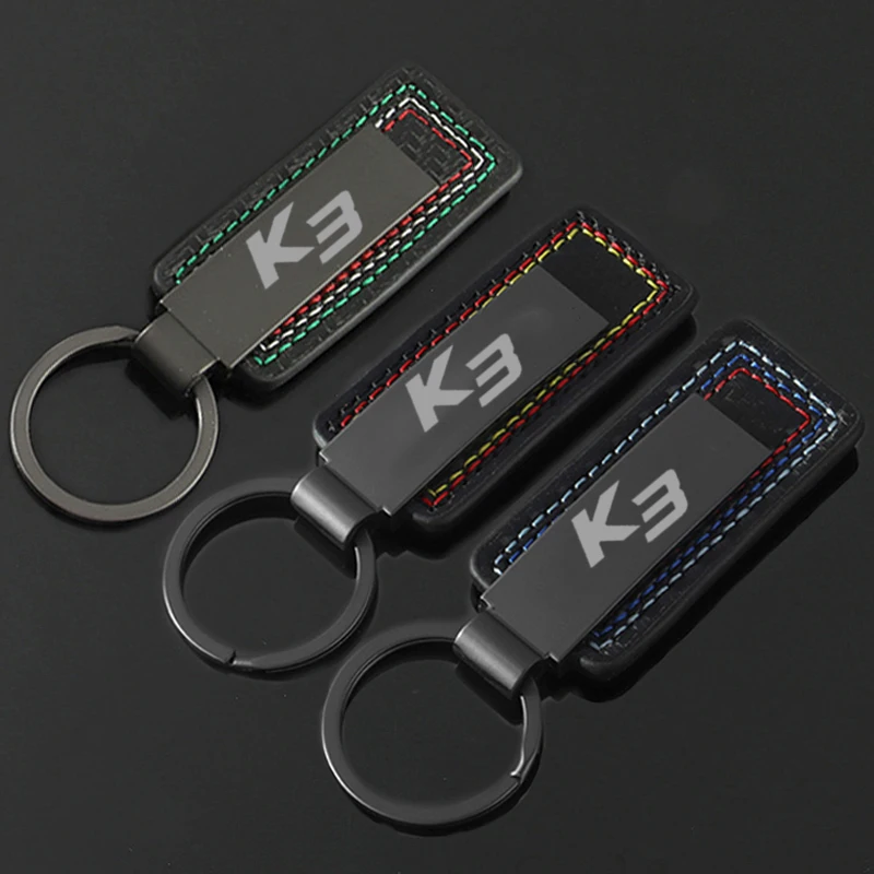 Business Leanther Car Key Chain Man Woman Keyrings Accessories for KIA K3 Logo K2 KX5 KX7 Sportage R Rio Soul Optima