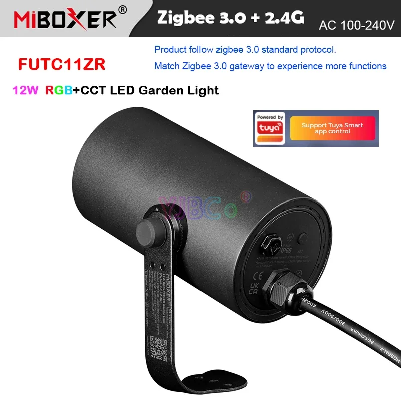 

Miboxer FUTC11ZR 12W RGBCCT LED Garden Lights Waterproof IP66 DMX512 Outdoor Lawn Lamp Zigbee 3.0 gateway/2.4G RF Remote Control