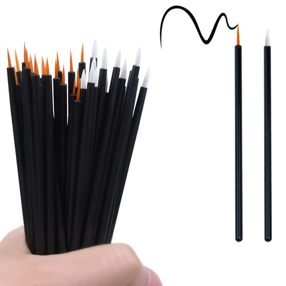 แปรงอายไลเนอร์แบบใช้แล้วทิ้ง 50/100 ชิ้น แปรงทาปาก แปรงอายไลเนอร์แบบแท่ง อุปกรณ์แต่งหน้าสำหรับเพ้นท์เล็บ ปากกาเพ้นท์เล็บ ผู้จำหน่ายเครื่องมือ