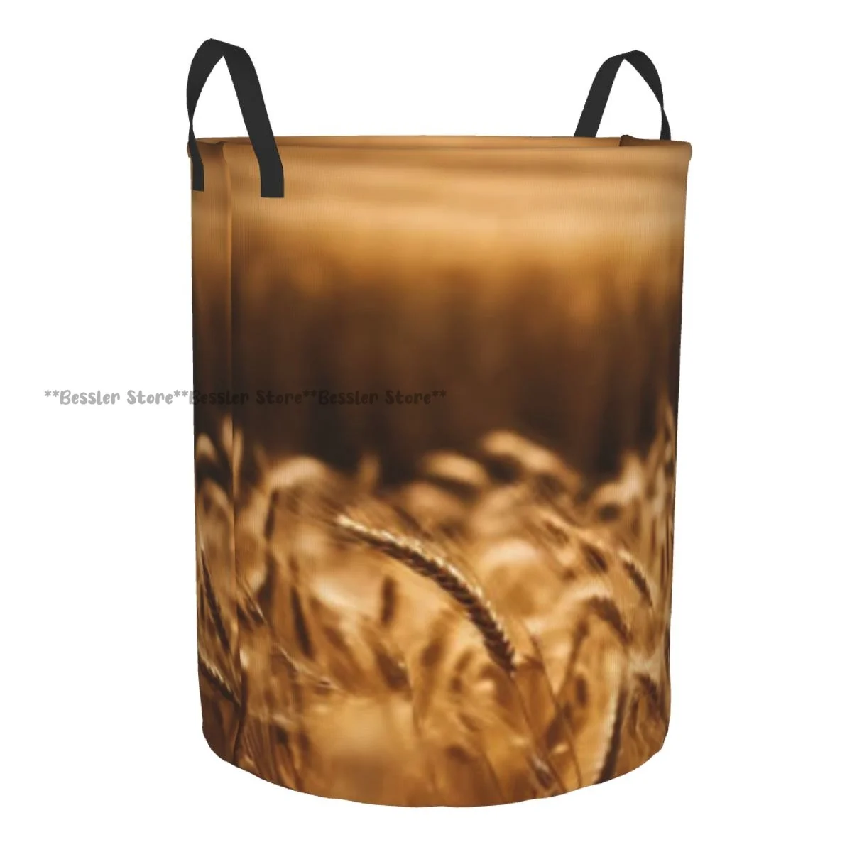 Foldable Laundry Basket for Dirty Clothes Wheat Field Print Storage Hamper