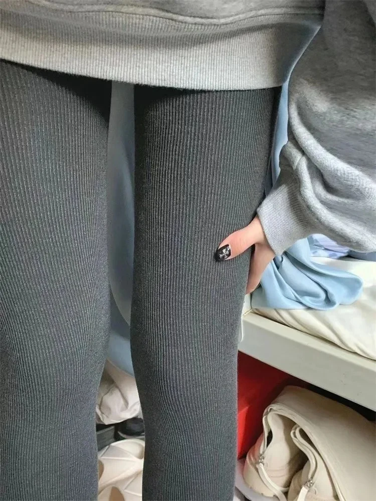 Leggings Fce a vita alta da donna Capispalla Primavera Autunno Inverno Pantaloni di cotone caldi Pantaloni lunghi Velluto sottile Autunno P...