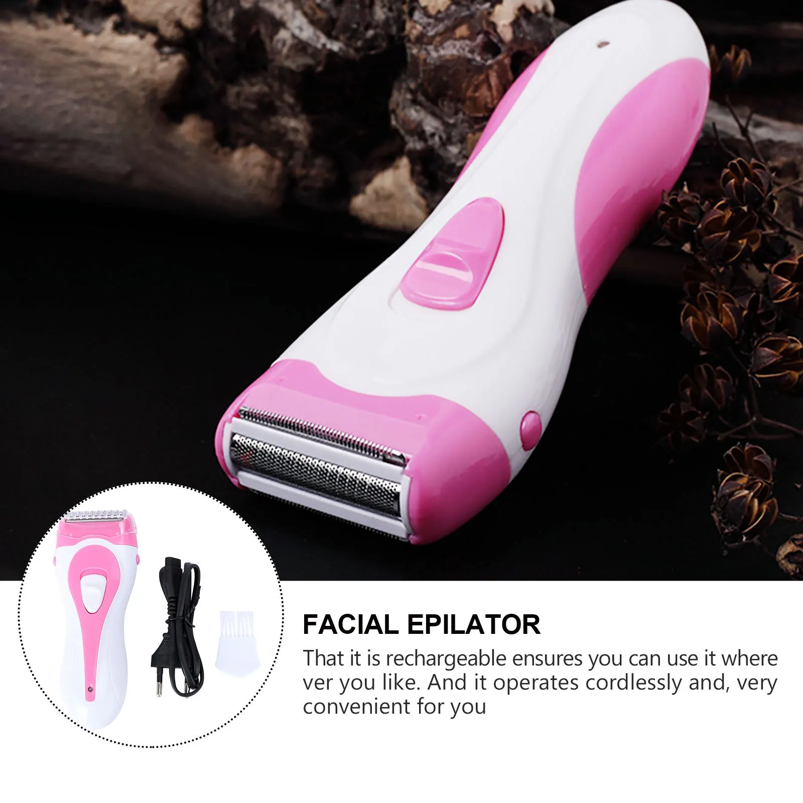 

Women Removal Rechargeable Cordless Wet Dry Shaver Full Body Bikini Trimmer Eu Plug Female Epilator