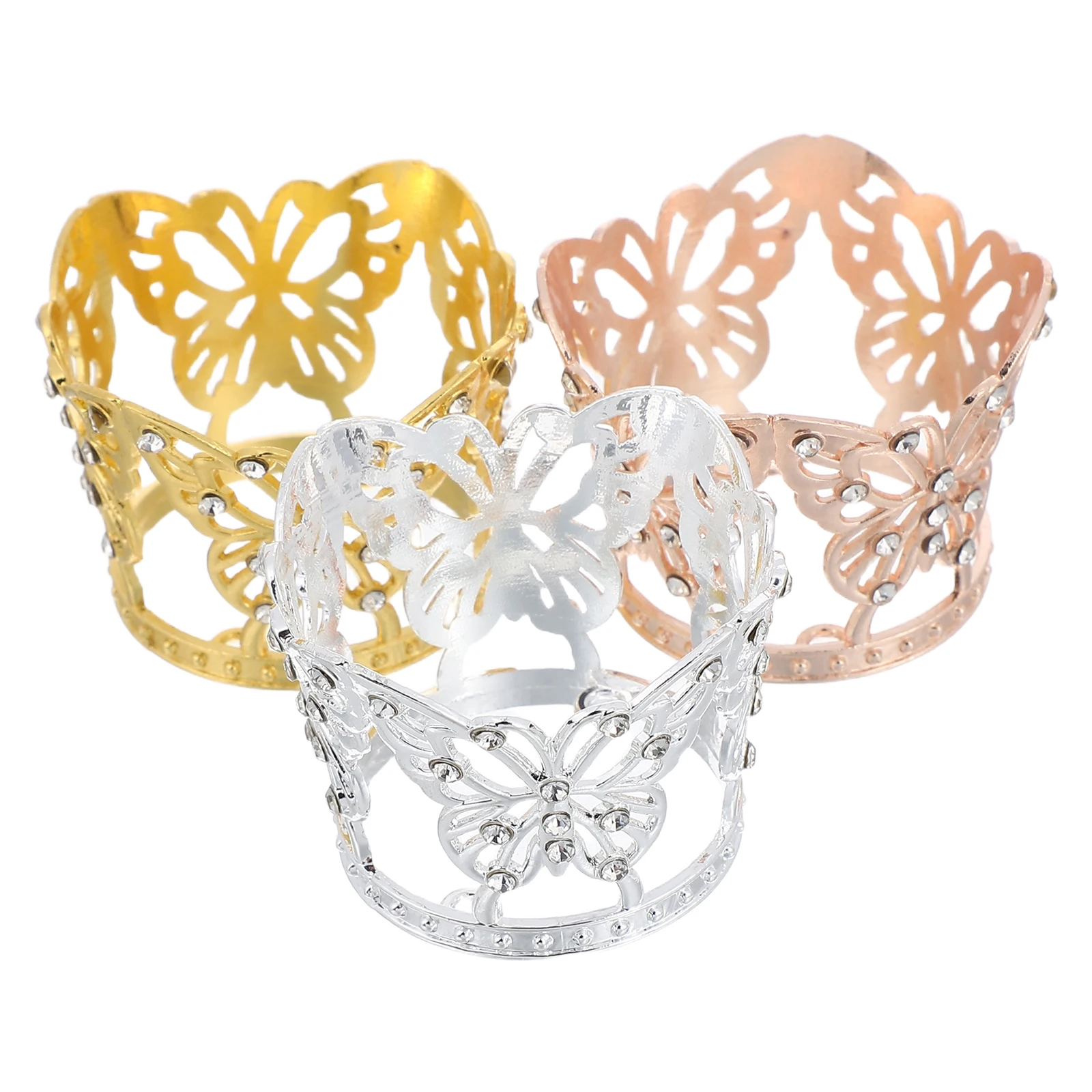 

3 Pcs Cake Decoration Crown Alloy Miniature The Flowers Birthday Ornament Child