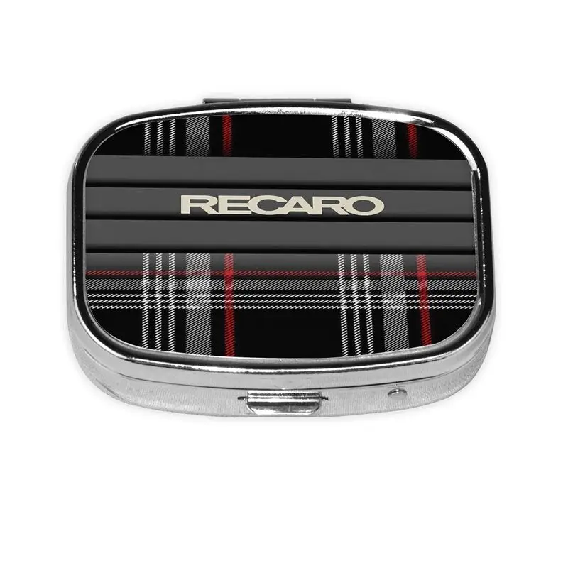 

Квадратный органайзер для таблеток Recaros с 2 отделениями, мини-контейнер для лекарств и витаминов, портативный футляр для хранения таблеток в кармане